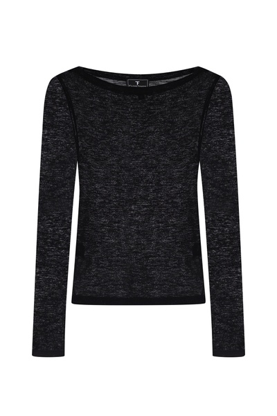 Long sleeve modal, black s