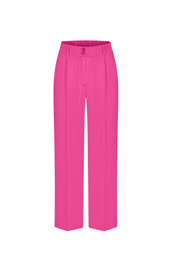 Linen pants,  fuchsia color m-l