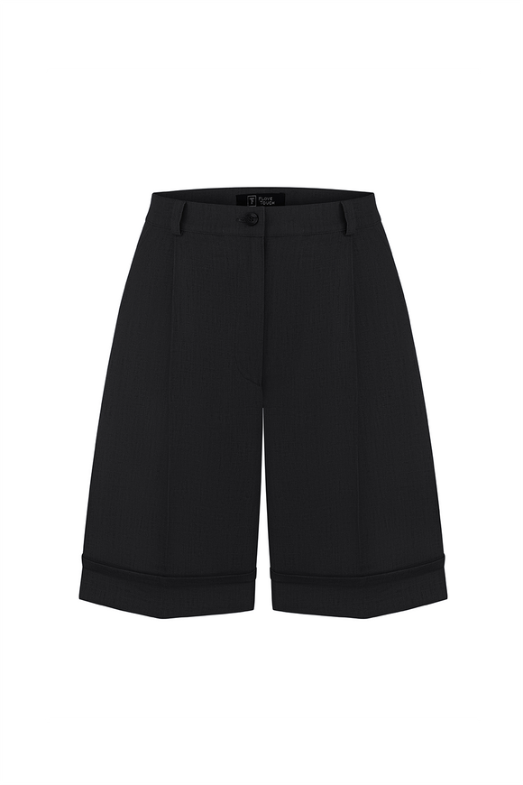 Linen shorts, black color XS-S