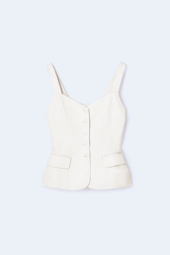 Brushed linen vest, XS