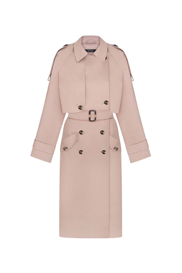 Beige cotton trenchcoat, xs-s