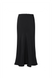 Black vegan silk midi-skirt