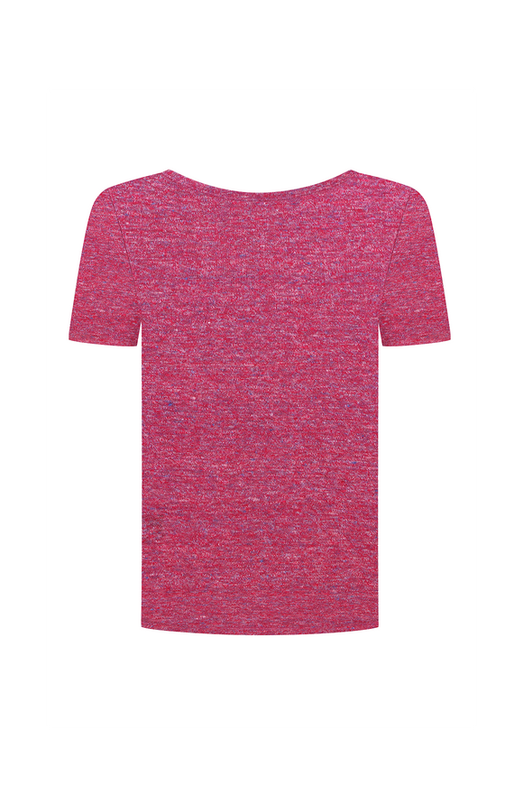 Linen T-shirt, fuchsia melange color