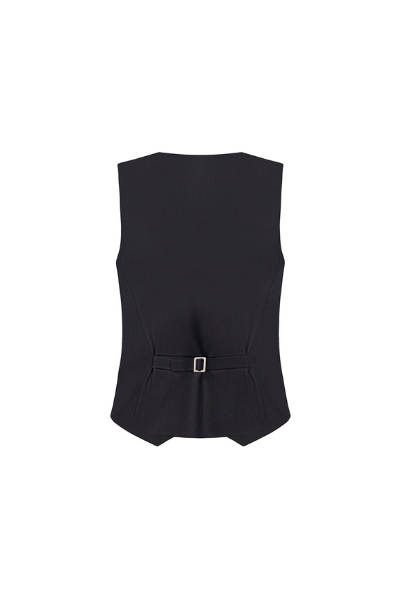 Slim-fit black vest, s