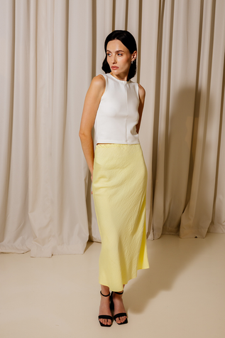 Midi skirt, pale yellow color  XS-S