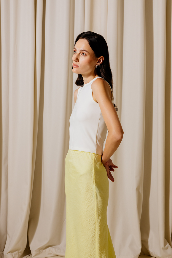 Midi skirt, pale yellow color  XS-S