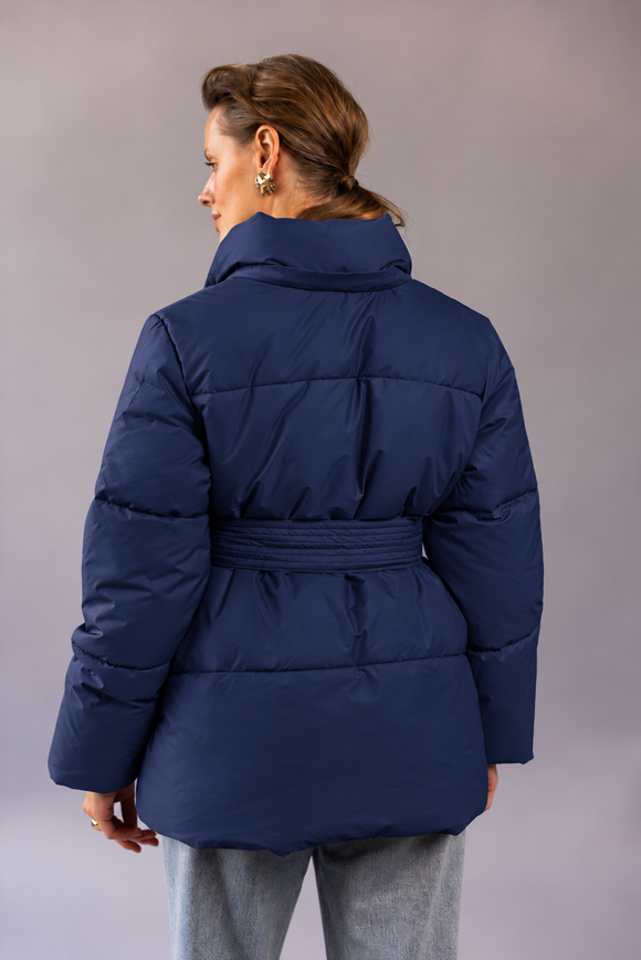 Dana short dark blue winter down jacket, M