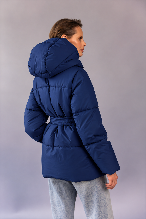 Dana short dark blue winter down jacket, M