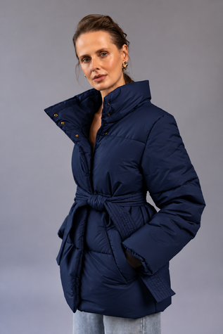 Dana short dark blue winter down jacket, S