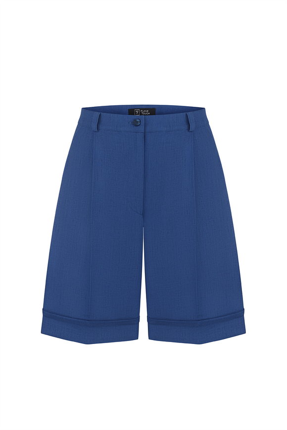 Blue linen suit with shorts