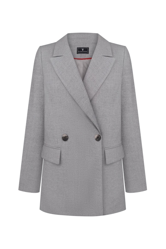 Double-breasted light gray jacket,  xs-s