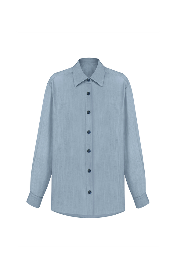 Light-blue linen suit with shorts