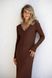 Midi dress with a scar, chocolate color