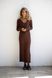 Midi dress with a scar, chocolate color