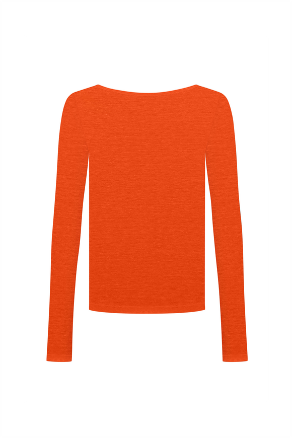 Orange linen longsleeve XS