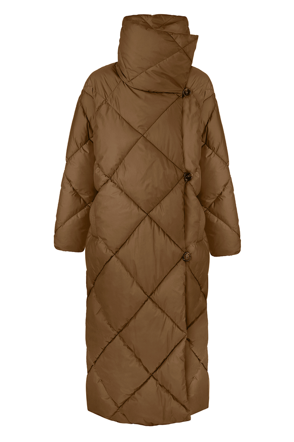 Warm winter down jacket "Sofi", brown color