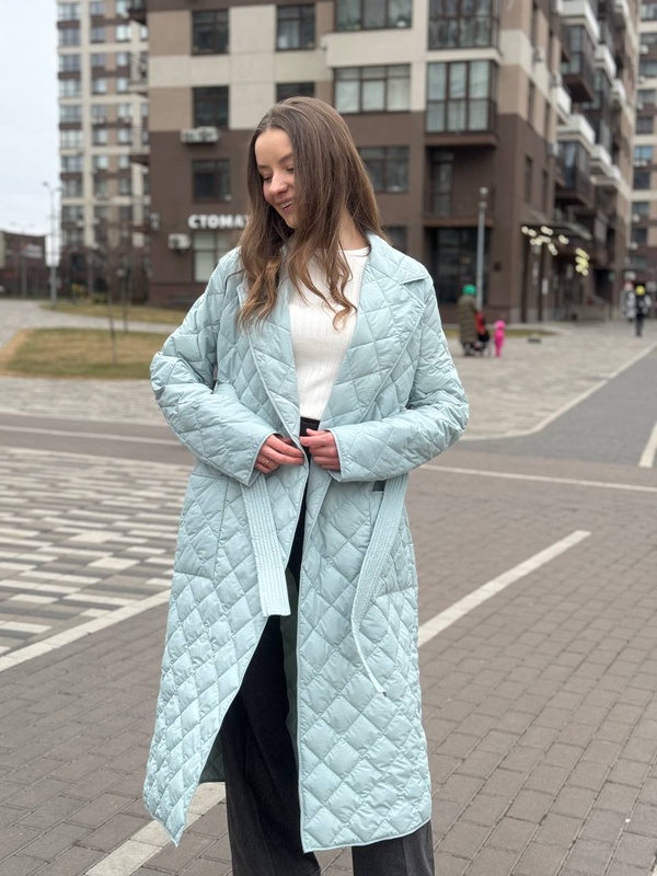 Demi-season coat, mint color