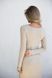 Midi dress with a scar, beige color