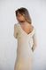 Midi dress with a scar, beige color