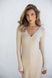 Midi dress with a scar, beige color