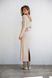 Midi dress with a scar, beige color