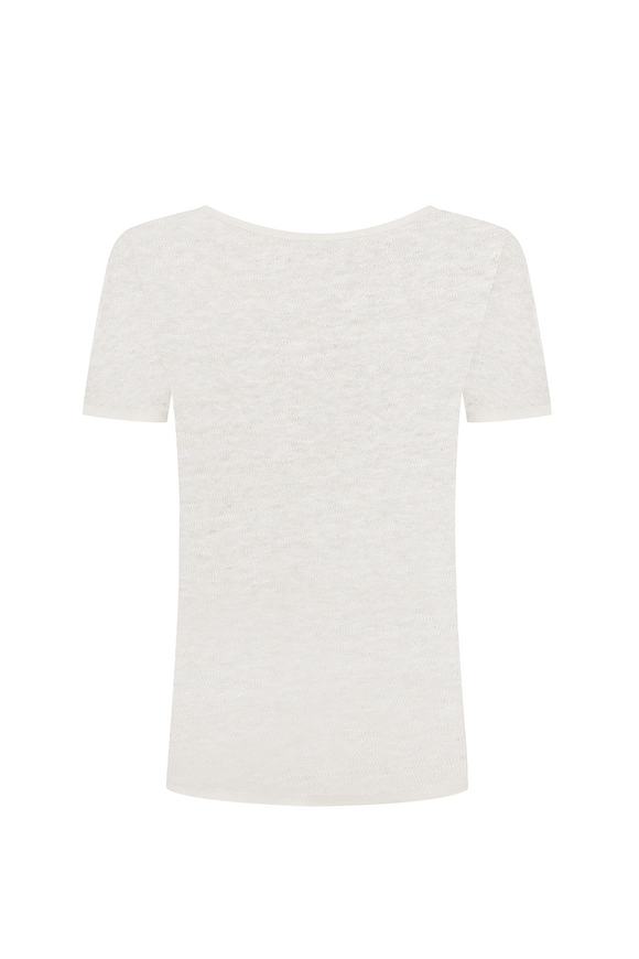 Linen T-shirt, white color XS