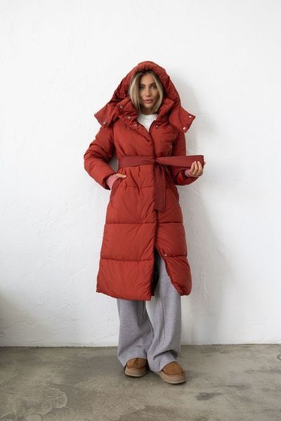 Warm winter down jacket "Dana" terracott color 2xl