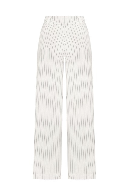 Linen trousers, white with stripes xs