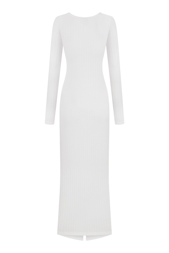 Midi dress with a scar, white color