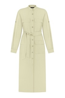 Midi dress-shirt, light yellow color