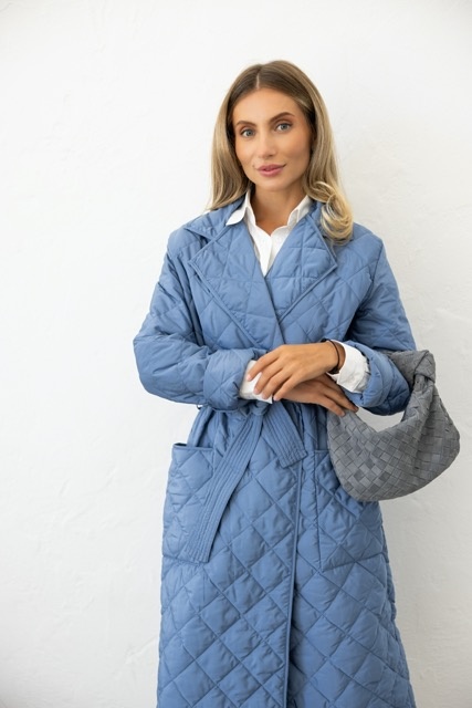 Demi-season coat, blue color