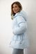 Medium length light blue down jacket, xs