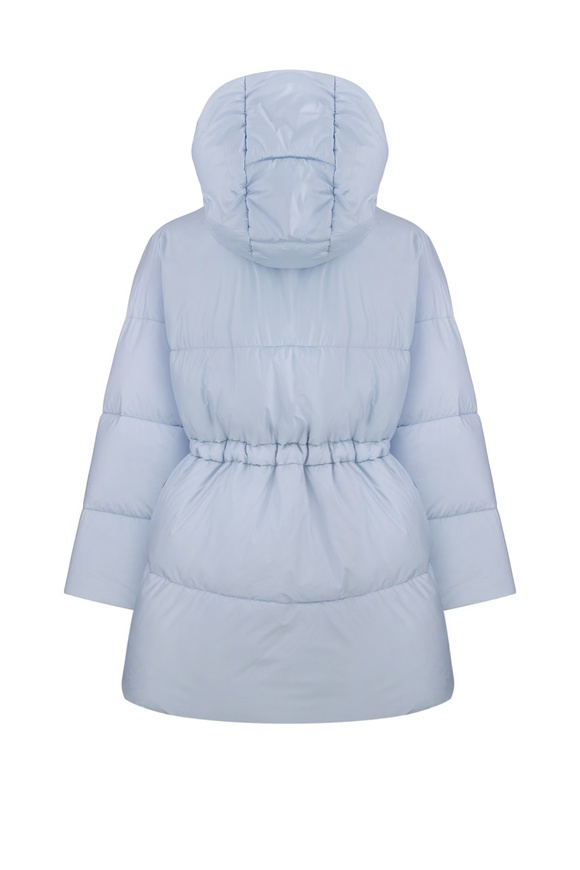 Medium length light blue down jacket, xs