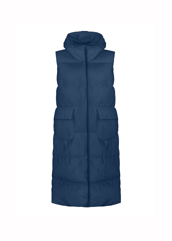 Oversized blue hooded vest