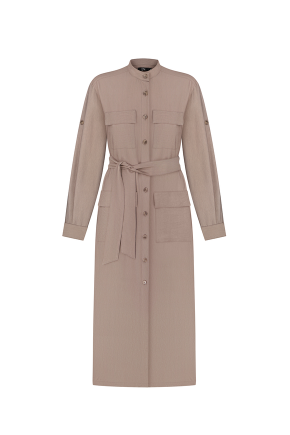 Midi dress-shirt, cappuccino color