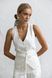 Linen vest, white with stripes l