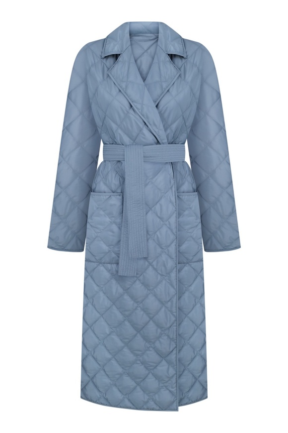 Demi-season coat, turquoise color