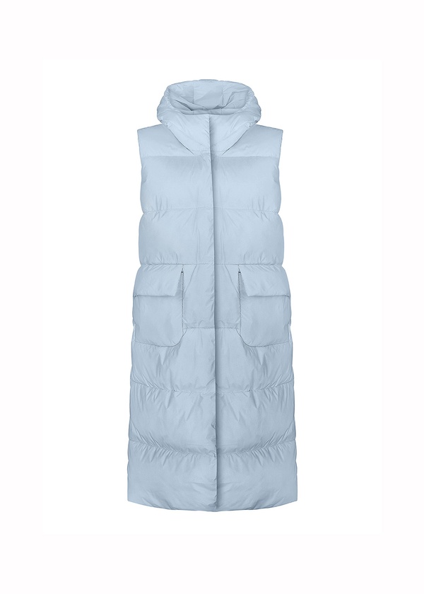 Oversized light-blue hooded vest