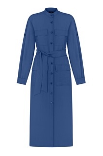 Midi dress-shirt, blue color