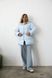 Light blue down jacket with a drawstring