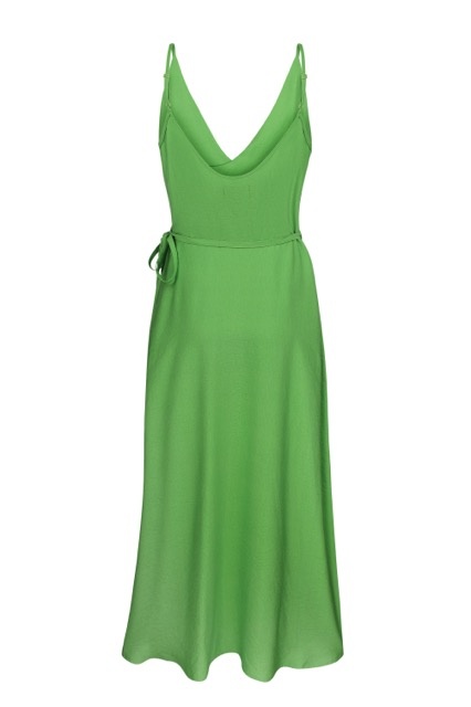 Green wrap dress with straps s