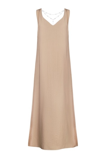 Naked back dress, beige