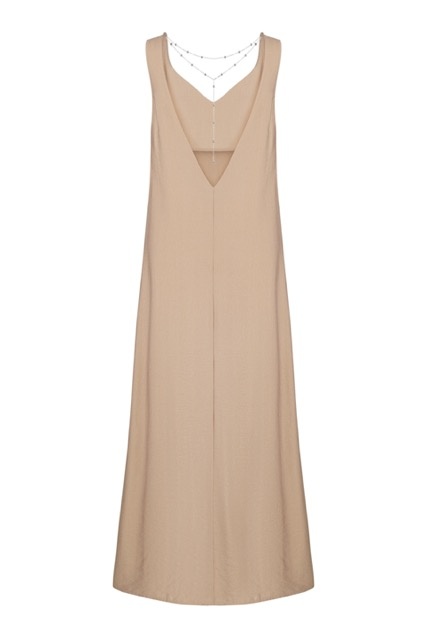 Naked back dress, beige