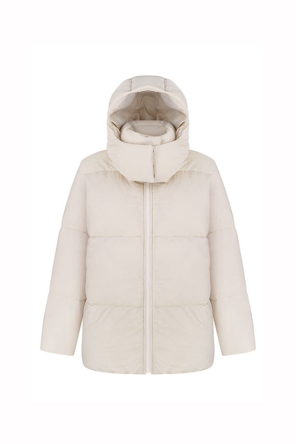 Down jacket, milk color