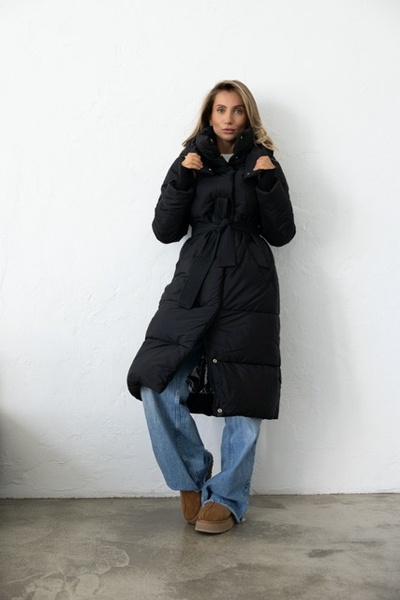 Warm winter down jacket "Dana" black color