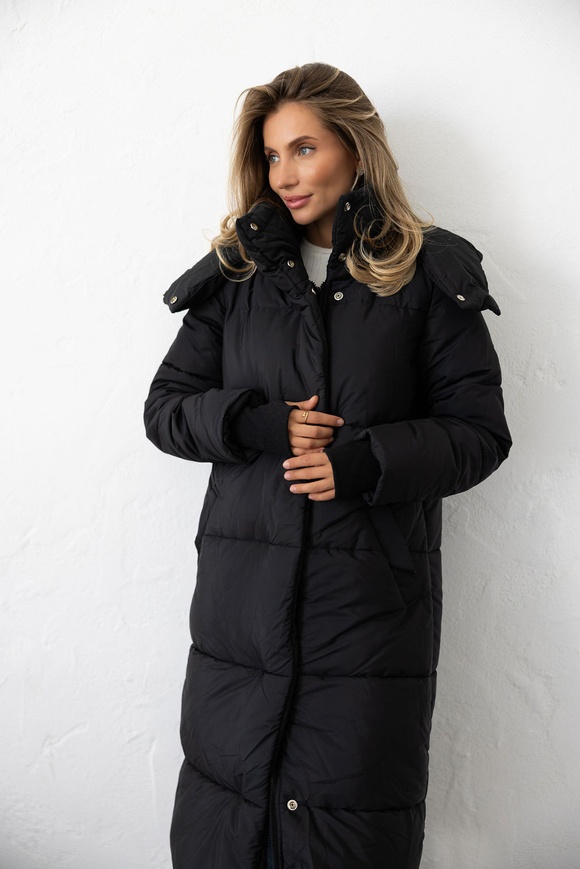 Warm winter down jacket "Dana" black color