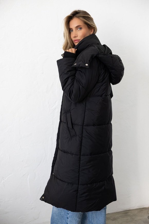 Warm winter down jacket "Dana" black color