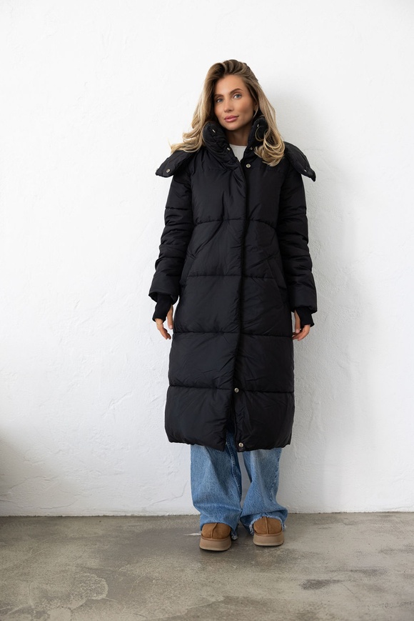 Warm winter down jacket "Dana" black color