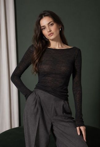 Black longsleeve modal, XL