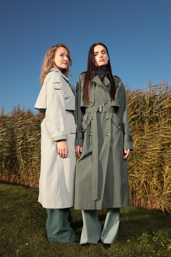 Mint trench coat